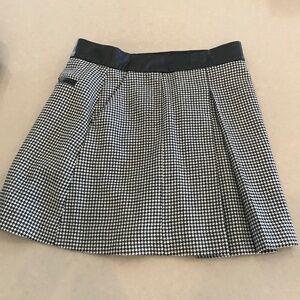 The Kooples Short Tweed Skirt Leather Detail